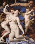 BRONZINO, Agnolo Allegories over Karleken and Time oil painting on canvas